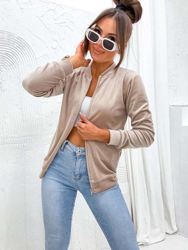 Welurowa bluza bomberka