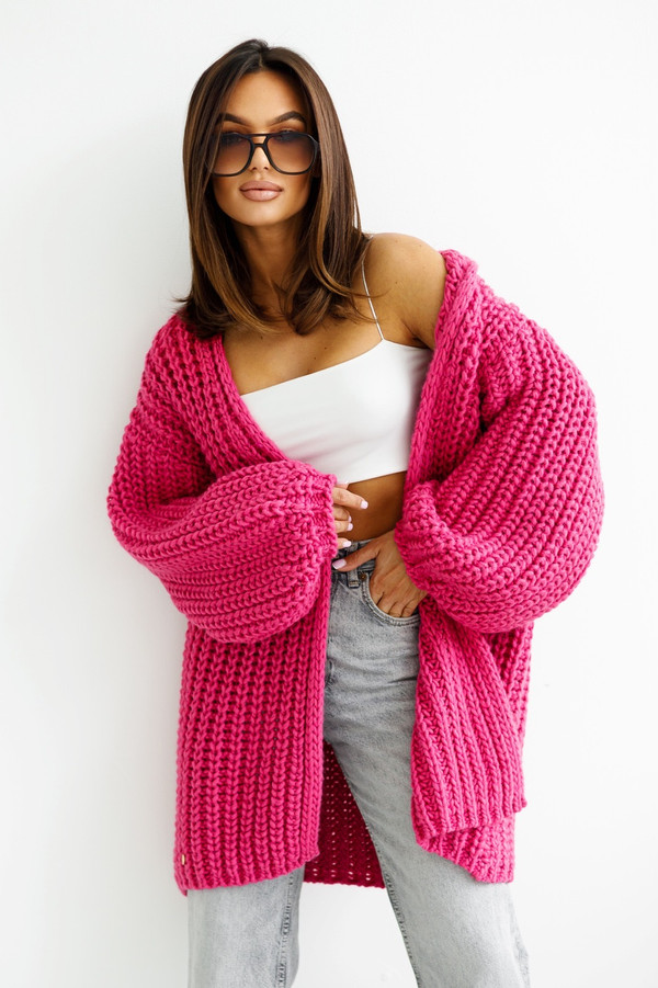 Sweter Kardigan LORI fuksja Madame Sue