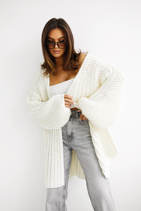 Sweter Kardigan LORI śmietankowy Madame Sue