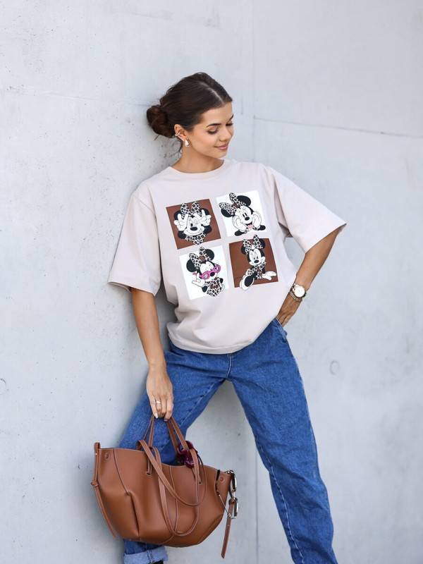 T-shirt UNI Minnie Mouse, beżowy
