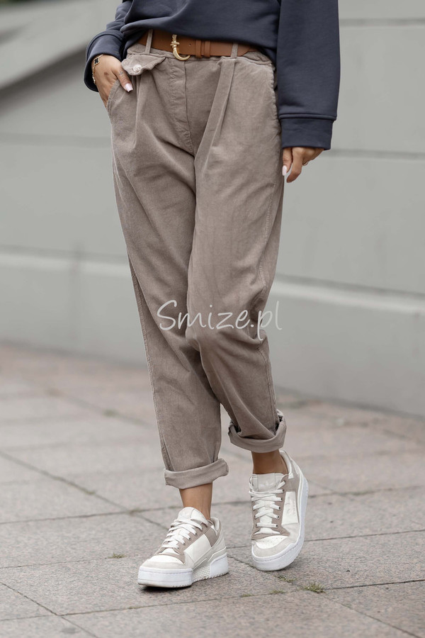 Damskie spodnie sztruksowe LAMYA mokka