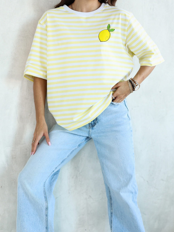 T-shirt UNI w paski / New arbuz