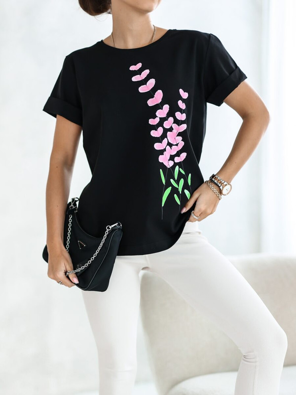 T-shirt różowe kwiaty