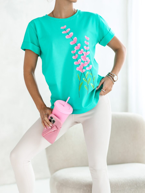 T-shirt różowe kwiaty