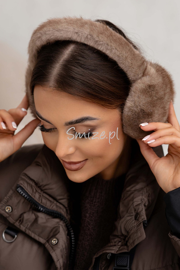 Nauszniki damskie / ocieplacze mokka