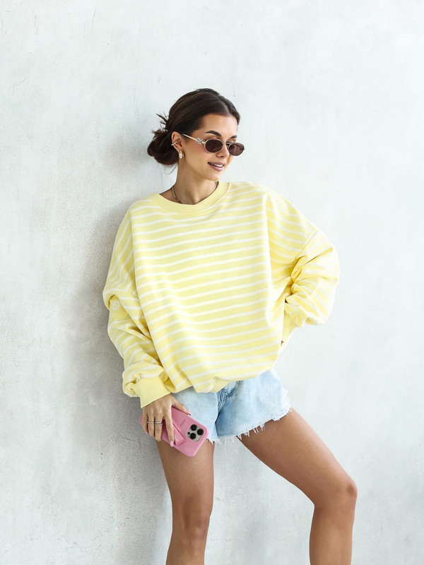 Bluza oversize żółta w paski