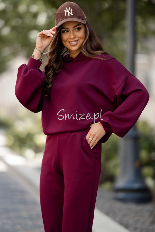 Komplet dresowy "Masełko" bordowy