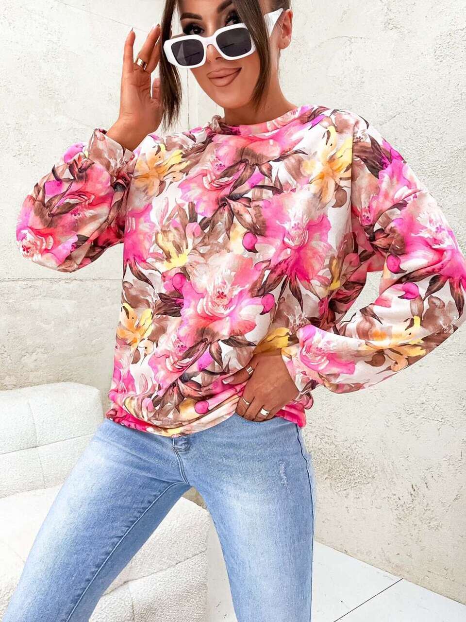 Bawełniana bluza w kwiaty Flowers boom