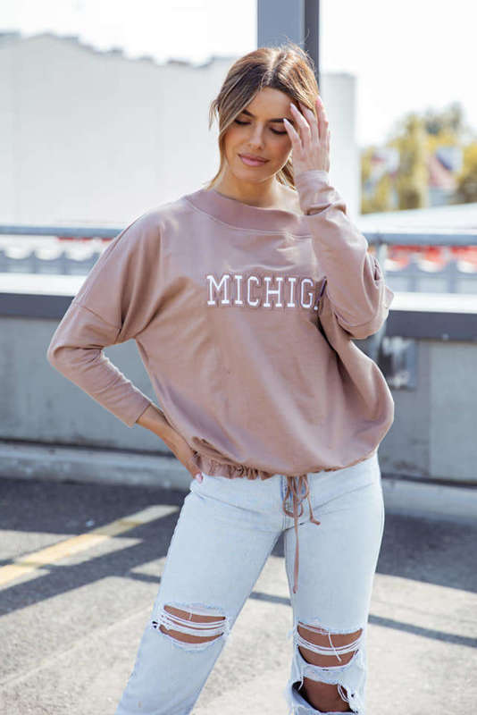 Bluza oversize MICHIGAN Me Gusta mokka