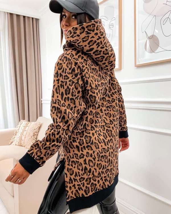 Bluza oversize w panterkę KENZO PANTHER STAY HERE