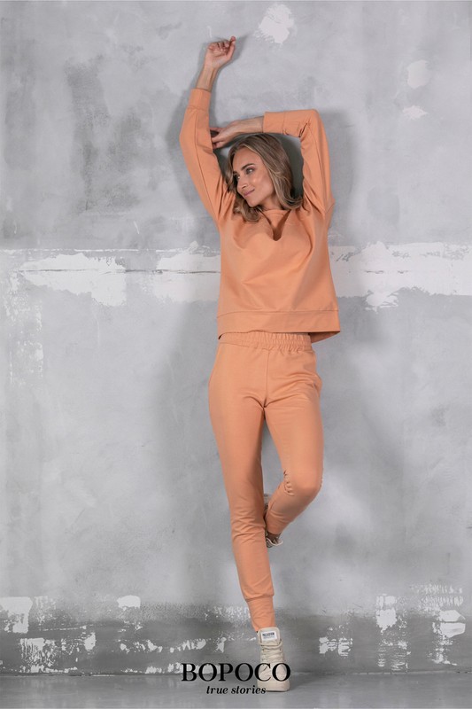 Spodnie dresowe BASIC BOPOCO pomarańczowe