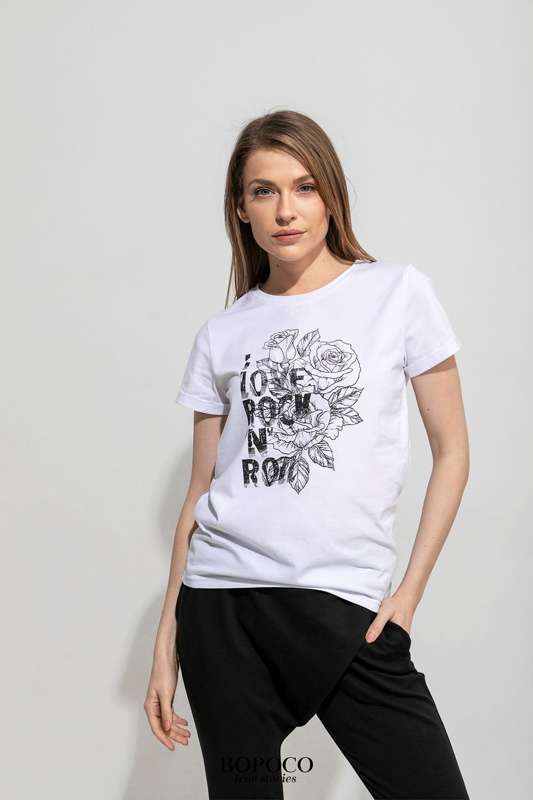 T-shirt BOPOCO Rock&Roll white