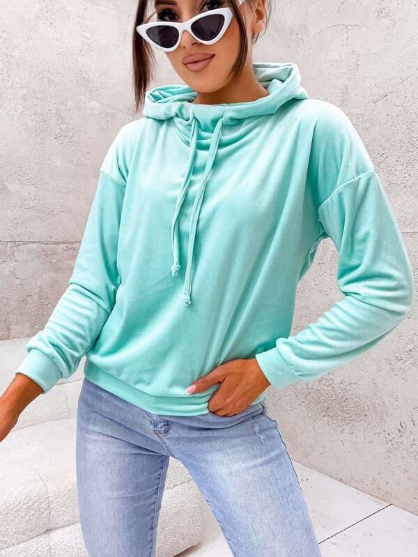 Welurowa bluza Hoodie