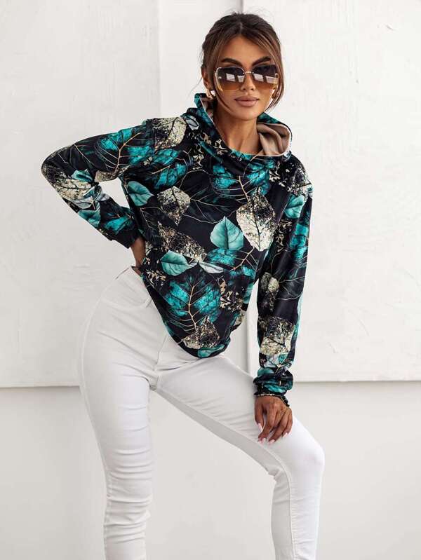 Welurowa bluza Hoodie Tropical