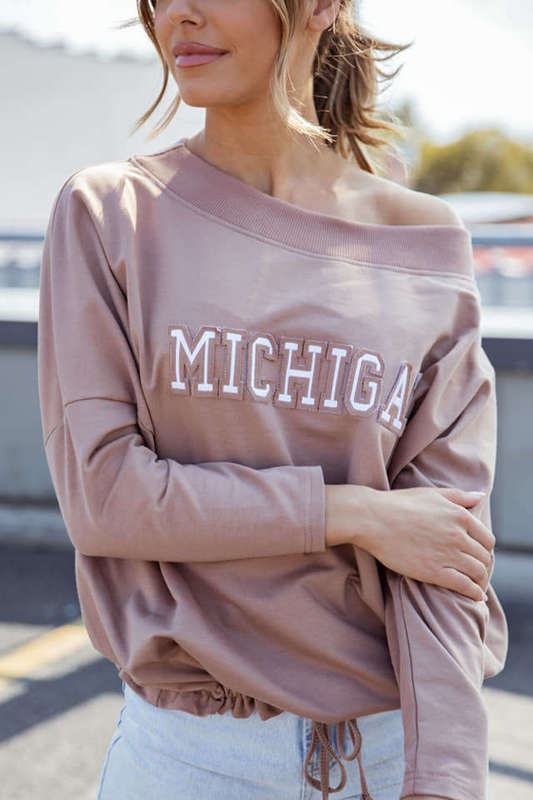 Bluza oversize MICHIGAN Me Gusta mokka