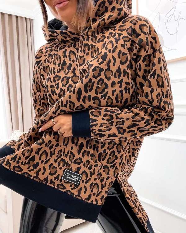 Bluza oversize w panterkę KENZO PANTHER STAY HERE