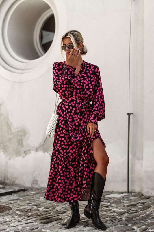 Długa Sukienka Black & Rose Simplicity