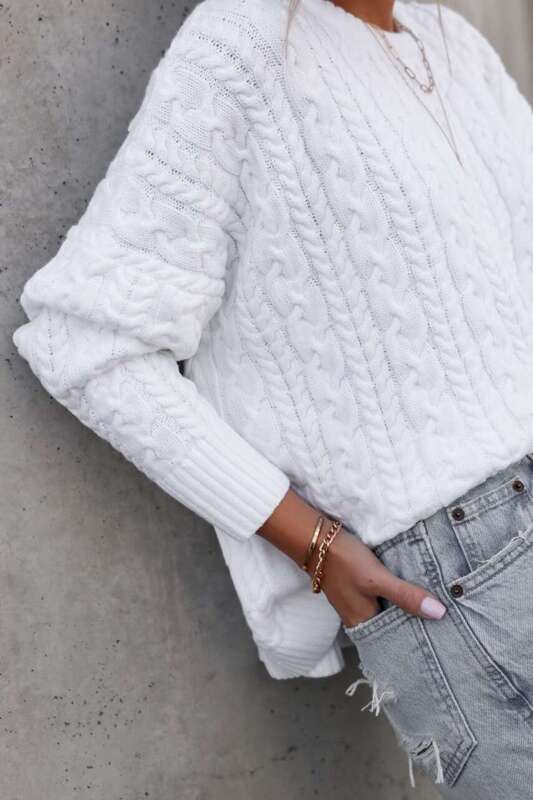 Sweter oversize SECRET / śmietankowy