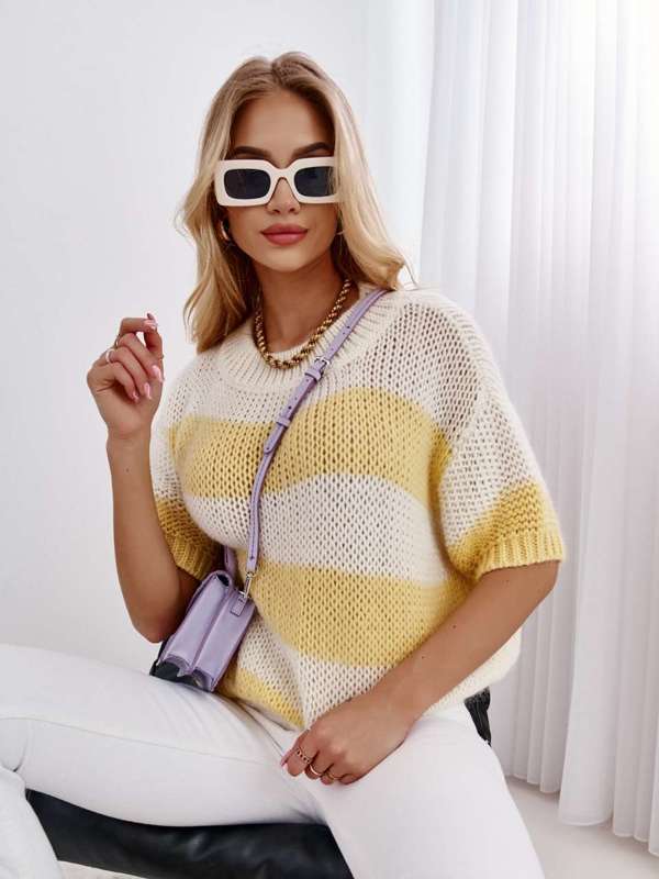 Sweter z krótkim rękawem BAJLANDO Stripe Cocomore 
