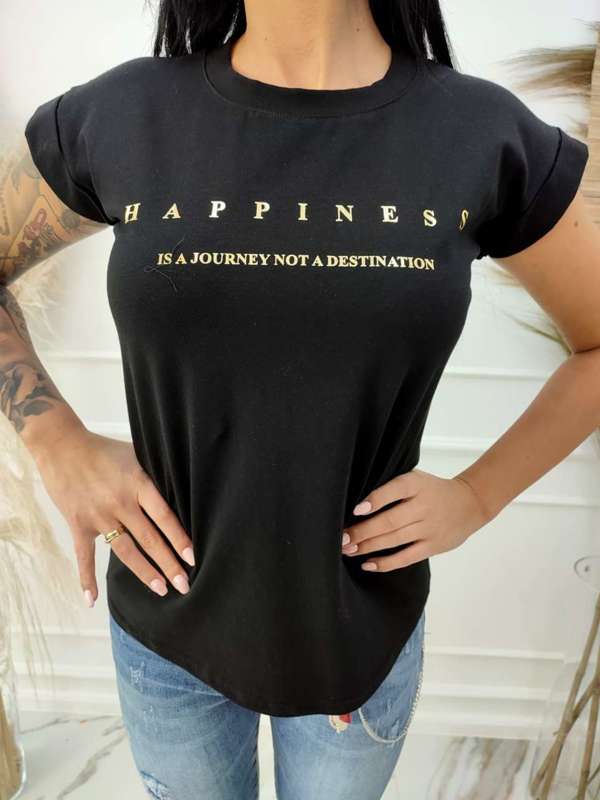 T-shirt HAPPINESS black