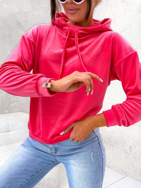 Welurowa bluza Hoodie